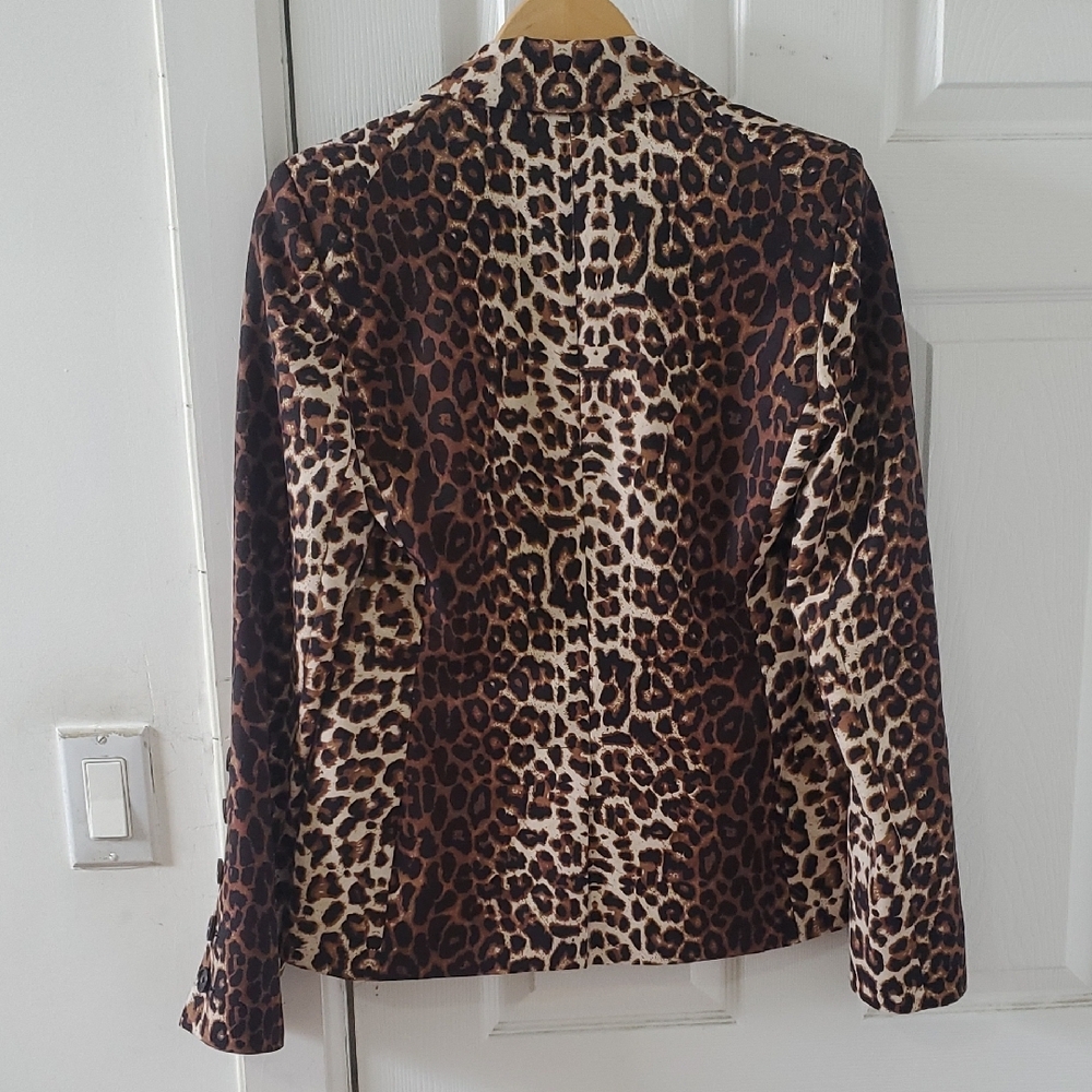 Veronica Beard Leopard Print Blazer Jacket - Brow… - image 3